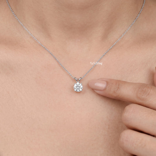 Brilliant Cut Round Lab Diamond Solitaire Pendant