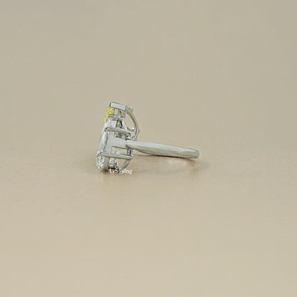 Fancy Pear Cut Lab Diamond Toi ET Moi Ring