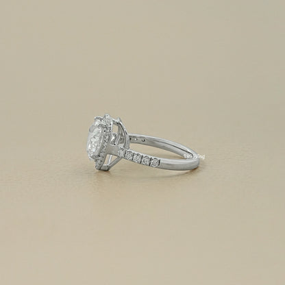 Halo With Accent Diamond Engagement Ring