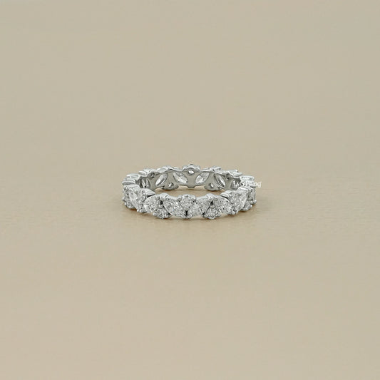 Marquise And Round Lab Diamond Eternity Wedding Band
