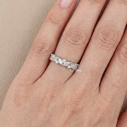 Marquise And Round Lab Diamond Eternity Wedding Band