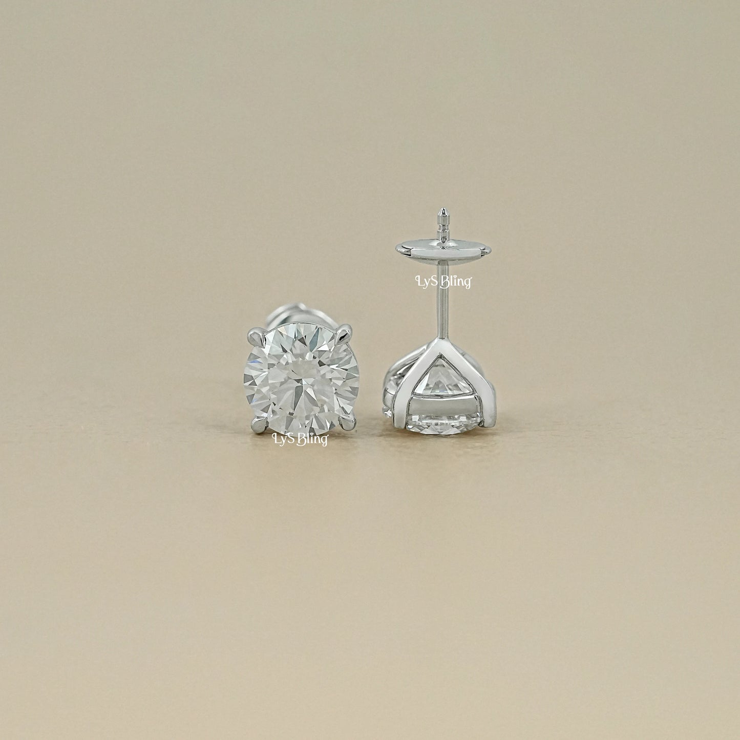 Round Cut Lab Grown Diamond Stud Earrings
