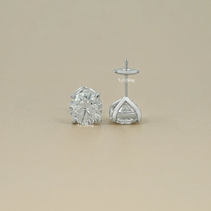 Round Cut Lab Grown Diamond Stud Earrings