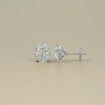 Round Cut Lab Grown Diamond Stud Earrings
