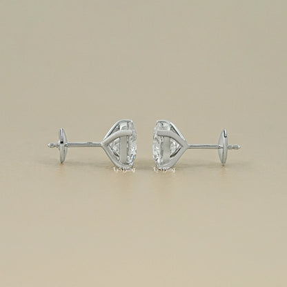 Round Cut Lab Grown Diamond Stud Earrings