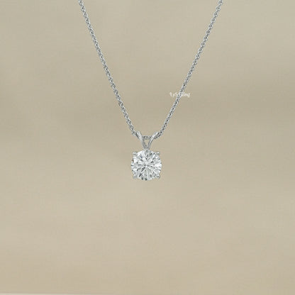 Brilliant Cut Round Lab Diamond Solitaire Pendant