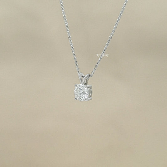 Brilliant Cut Round Lab Diamond Solitaire Pendant