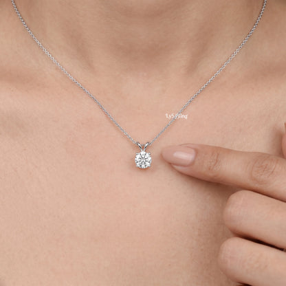 Brilliant Cut Round Lab Diamond Solitaire Pendant