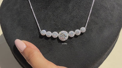 Round Cut Lab Grown Diamond Graduated Bar Pendant