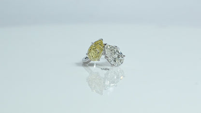 Fancy Pear Cut Lab Diamond Toi ET Moi Ring
