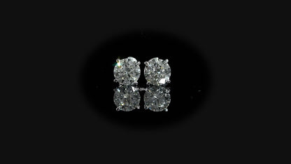 Round Cut Lab Grown Diamond Stud Earrings
